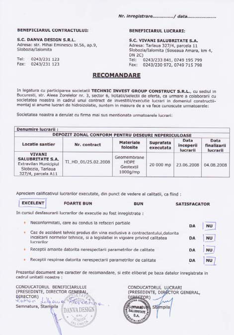 Referinte si recomandari recomandari de la beneficiari